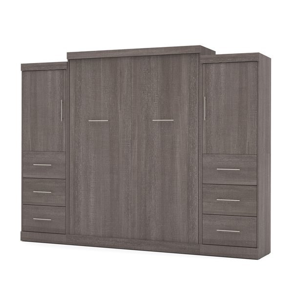 Bestar Nebula Queen Murphy Bed Integrated Storage (Bark Grey)