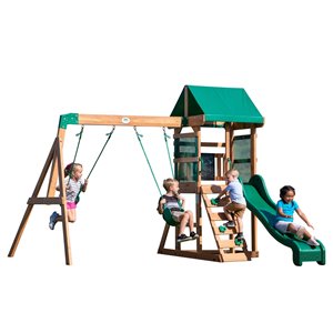 Backyard Discovery Buckley Hill Residential Wood Playset/Swing Set