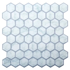 Truu Design 10-in x 10-in Self-Adhesive White Geometric Hexagon Wall Decal