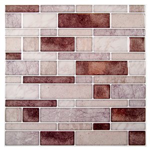 Truu Design 10-in x 10-in Self-Adhesive Red Geometric Wall Decal