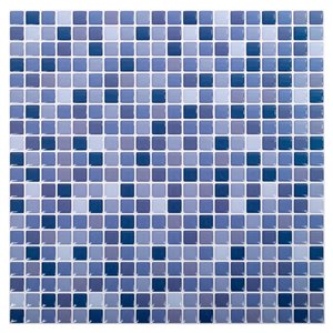 Décalque mural auto-adhésif géométrique bleu et blanc par Truu Design, 10 po x 10 po