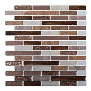 Décalque mural auto-adhésif géométrique cuivre/brun par Truu Design, 10 po x 10 po