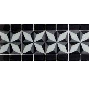Décalque mural auto-adhésif géométrique noir par Truu Design, 12 po x 4 po