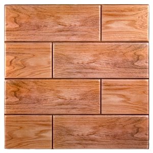 Décalque mural auto-adhésif effet bois brun par Truu Design, 11,8 po x 11,8 po