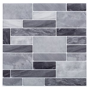 Décalque mural auto-adhésif géométrique gris pâle par Truu Design, 10 po x 10 po