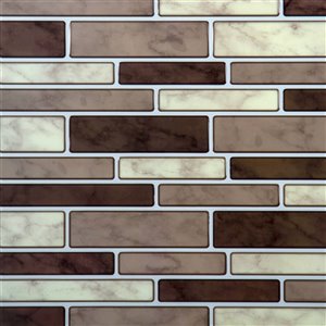 Décalque mural auto-adhésif géométrique brun et beige par Truu Design, 10 po x 10 po
