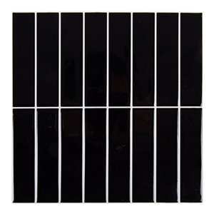 Décalque mural auto-adhésif géométrique vertical noir par Truu Design, 10 po x 10 po