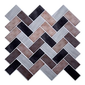 Truu Design 10-in x 10-in Self-Adhesive Brown/Black Geometric Wall Decal