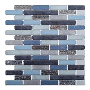 Truu Design 10-in x 10-in Self-Adhesive Blue Geometric Wall Decal