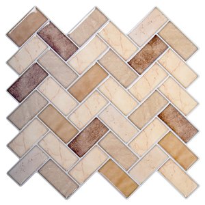 Décalque mural auto-adhésif chevron géométrique cuivré par Truu Design, 10 po x 10 po