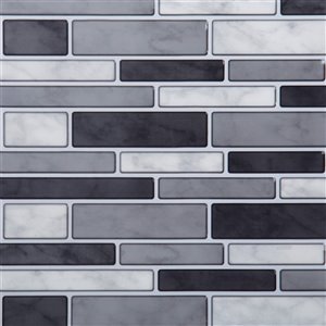 Décalque mural auto-adhésif géométrique noir et gris par Truu Design, 10 po x 10 po