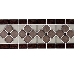 Décalque mural auto-adhésif géométrique brun et noir par Truu Design, 12 po x 4 po