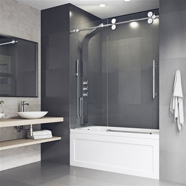 Vigo Elan 66 In X 56 To 60, Frameless Sliding Shower Doors For Tubs