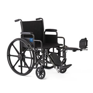 Medline Black 16-in K1 Basic Wheelchair with Elevating Leg Rests
