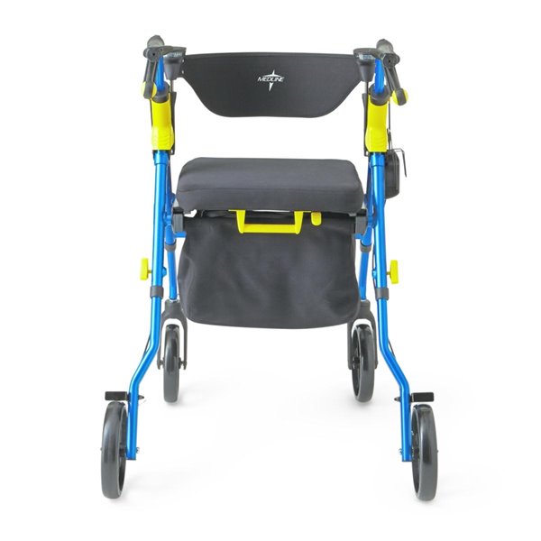 Déambulateur Empower bleu pliable/facile à ranger de Medline