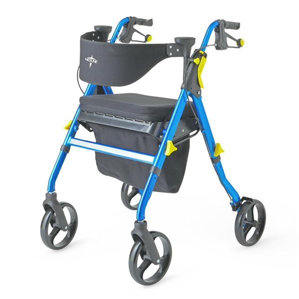 Déambulateur Empower bleu pliable/facile à ranger de Medline