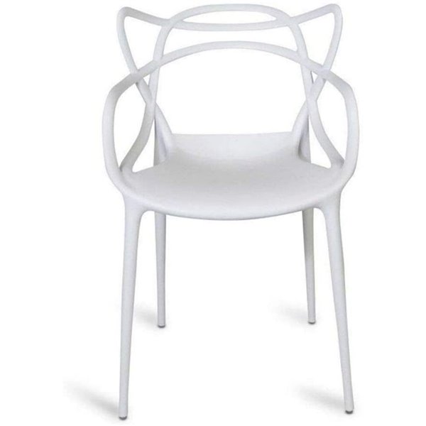 Plata Import Keeper White Dining Chair, Master Chair Replica (Set of 2)