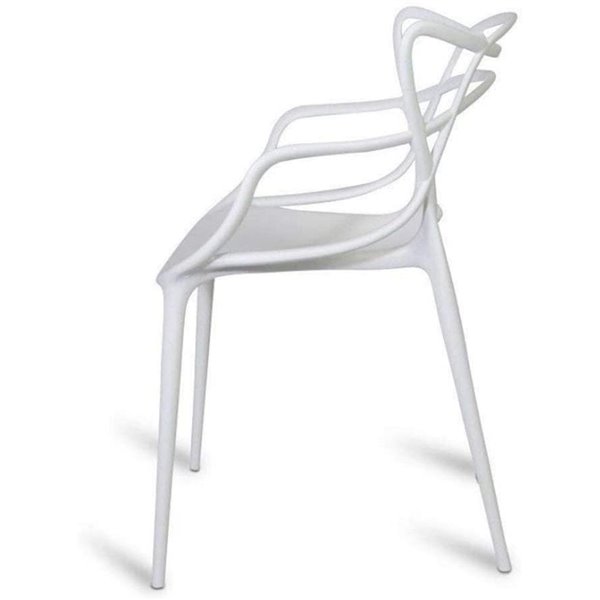 Plata Import Keeper White Dining Chair, Master Chair Replica (Set of 2)