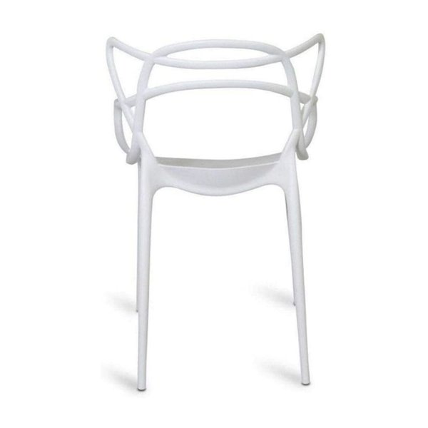 Plata Import Keeper White Dining Chair, Master Chair Replica (Set of 2)