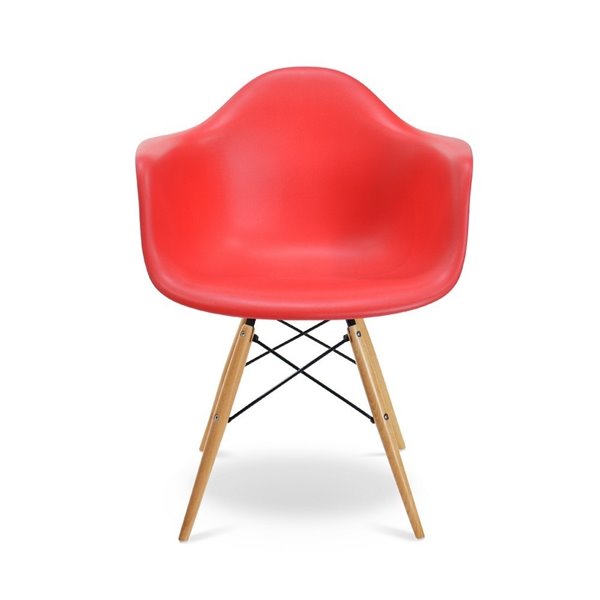 red bucket chair