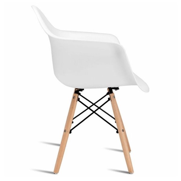 white plastic bucket chair