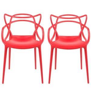 Plata Import Keeper Red Dining Chair, Master Chair Replica (Set of 2)