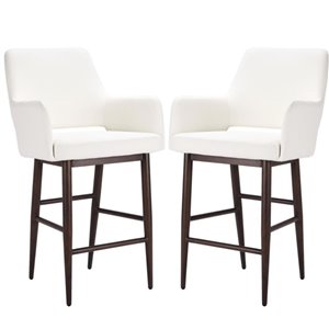Plata Import Isaak Counter Height (22-in To 26-in) with Walnut Metal Base (Set of 2)