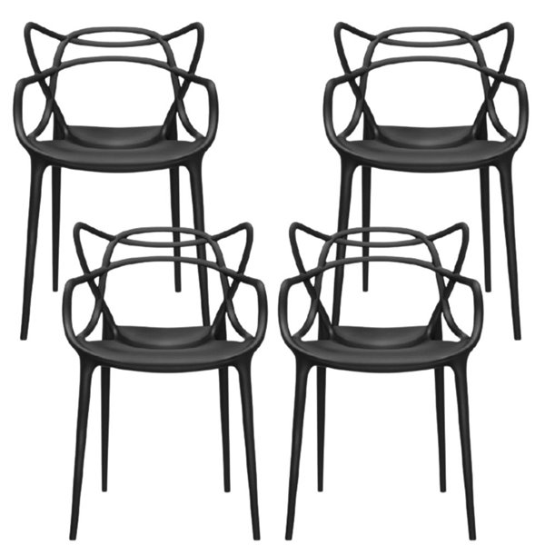 Plata Import Keeper Black Dining Chair, Kartell Masters Chair Replica