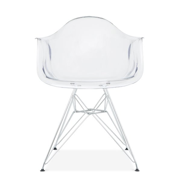 Plata Import Bucket Clear Dining Chair with Clear Legs (Set of 2)