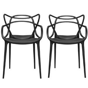 Plata Import Keeper Black Dining Chair, Master Chair Replica (Set of 2)