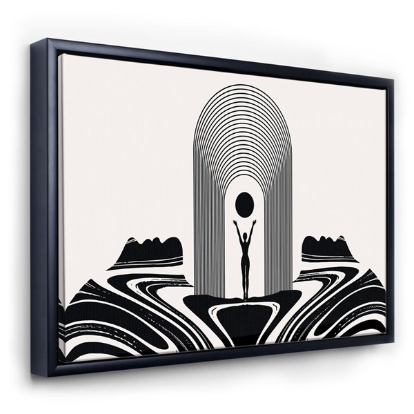 Designart Black Wood Framed 12-in x 20-in Figurative Canvas Wall Panel