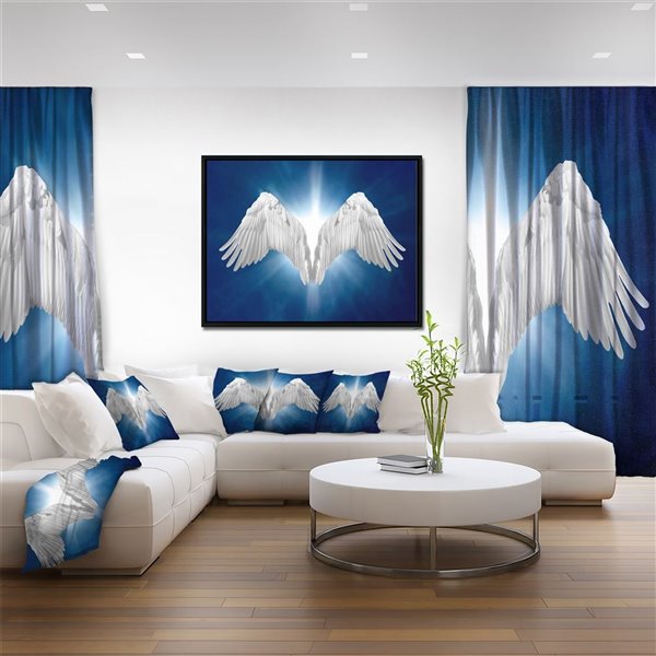 DesignArt Angel Wings On Blue Background On Metal Print - Wayfair Canada