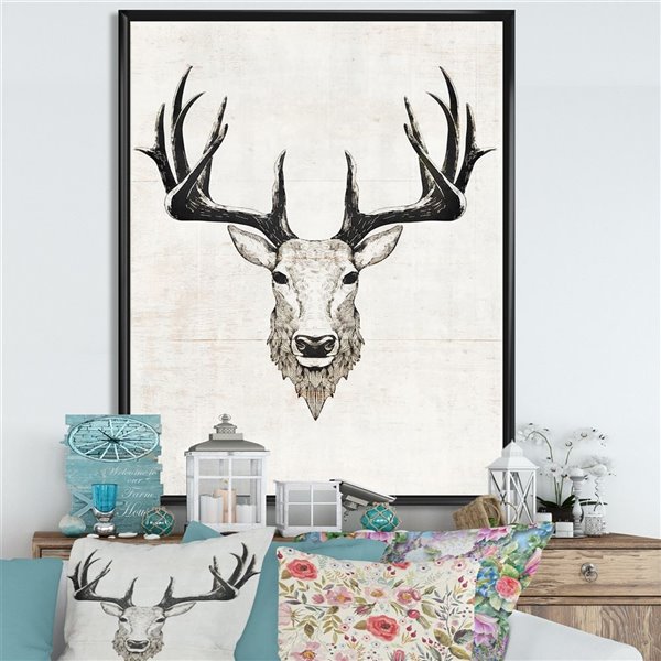 Designart 46-in x 36-in Deer Wild and Beautiful VII Canvas Wall Panel ...