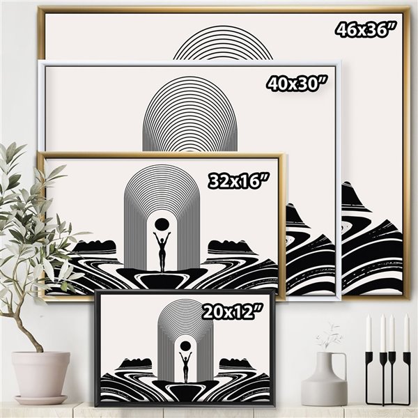 Designart Black Wood Framed 24-in x 32-in Figurative Canvas Wall Panel