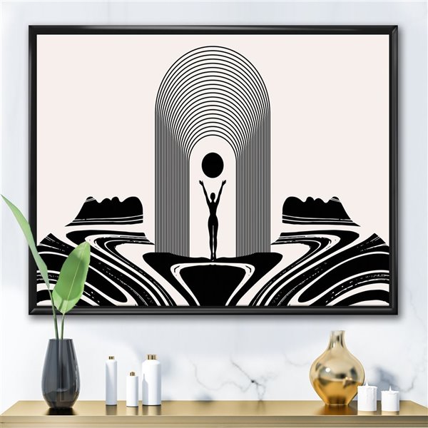 Designart Black Wood Framed 24-in x 32-in Figurative Canvas Wall Panel