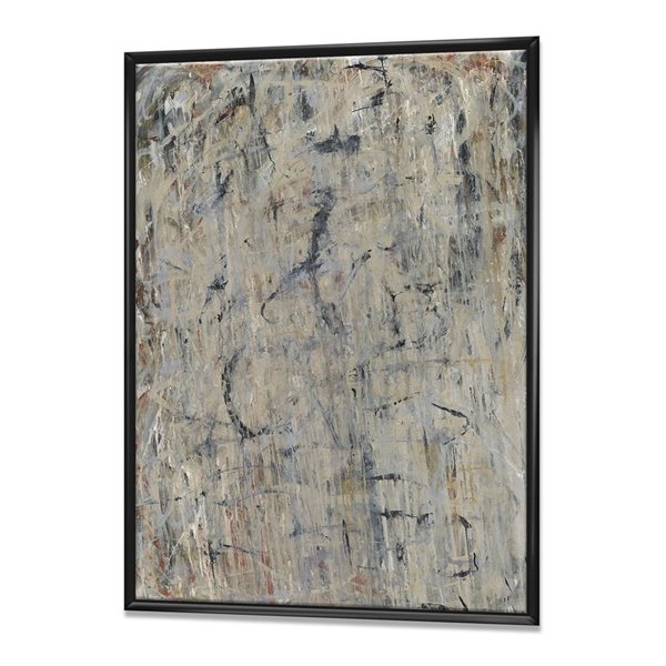 Designart 46-in x 36-in Rocky Road Modern/Contemporary Black Framed Canvas Wall Art