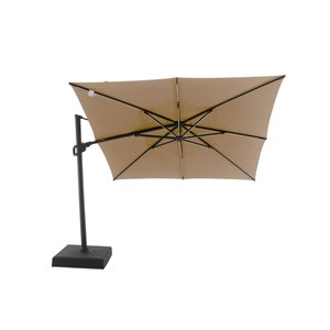Modern Muse 10-ft Canvas Heather Beige Offset Patio Umbrella Crank