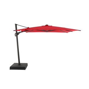 Modern Muse 10-ft Canvas Jockey Red Offset Patio Umbrella Crank