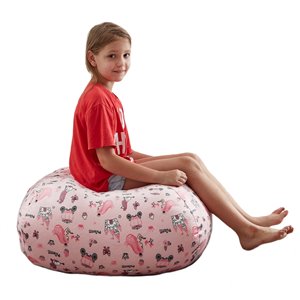 Loungie Pouf Pink Bean Bag Chair