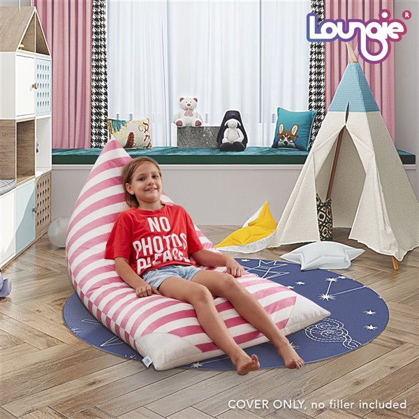 Loungie Pouf in Pink Bean Bag Chair