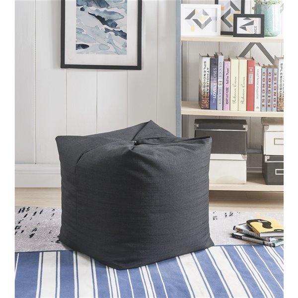 Loungie Magic Pouf Black Bean Bag Chair