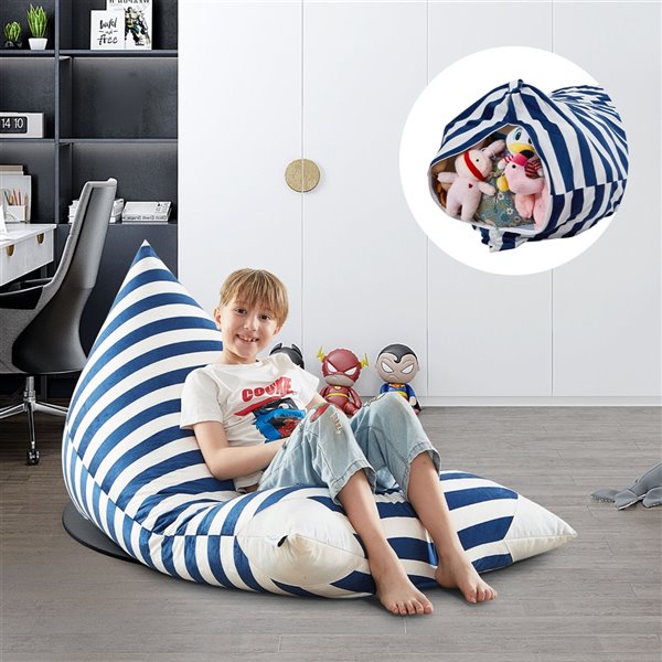 Loungie Pouf in Navy Bean Bag Chair