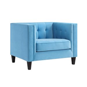 Inspired Home Miah Modern Sky Blue Velvet Club Chair