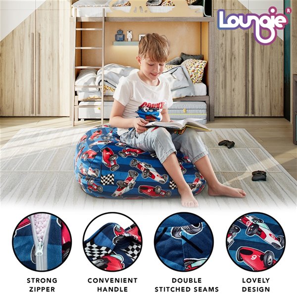 Loungie Pouf Blue Bean Bag Chair