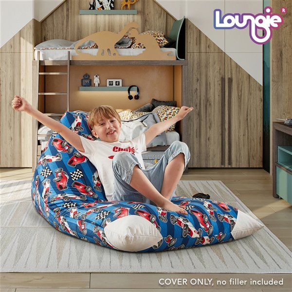 Loungie Pouf in Blue Bean Bag Chair