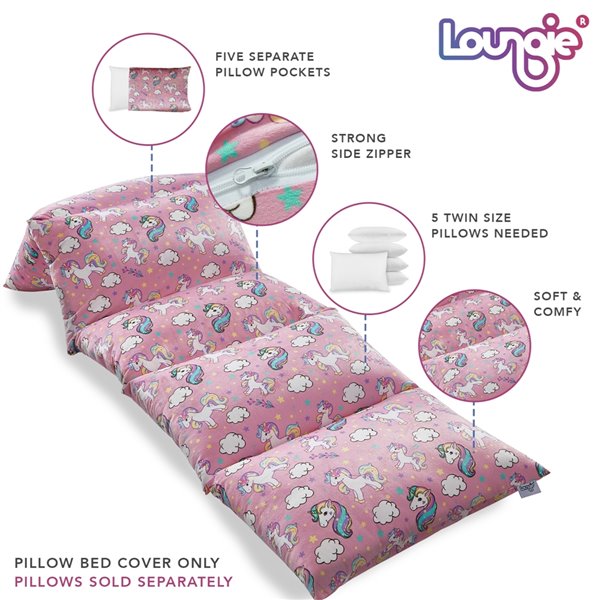 Loungie Floor Pillow Light Pink Bean Bag Chair