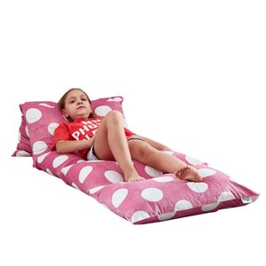 Loungie Floor Pillow in Pink Bean Bag Chair