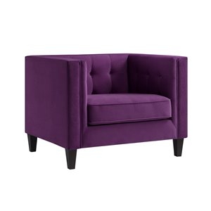 Inspired Home Miah Modern Purple Velvet Club Chair