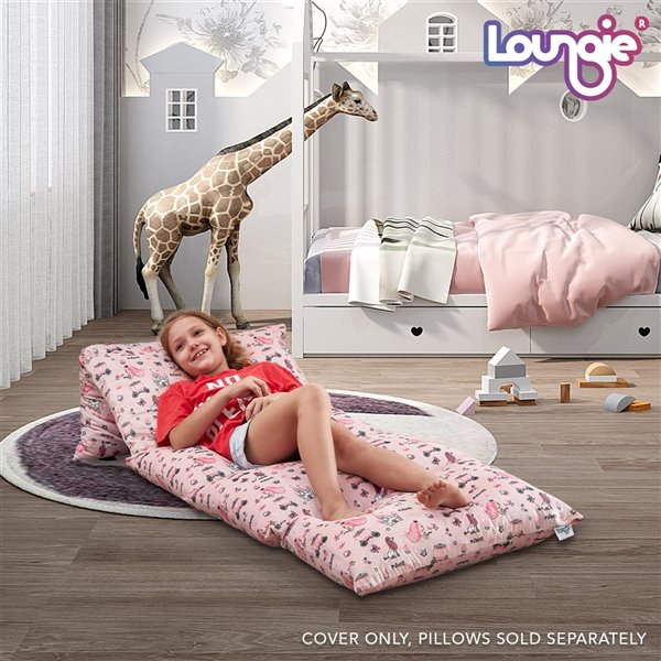 Loungie Floor Pillow Pink Bean Bag Chair