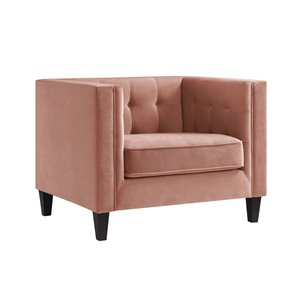 Inspired Home Miah Modern Blush Velvet Club Chair
